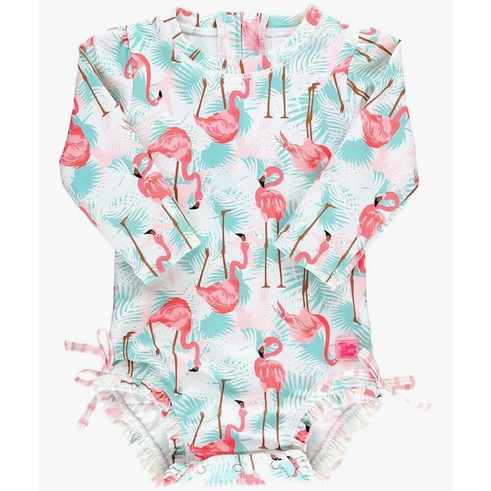 RuffleButts Long Sleeve One Piece Rash Guard Swimsuit Size 3T New With Tag